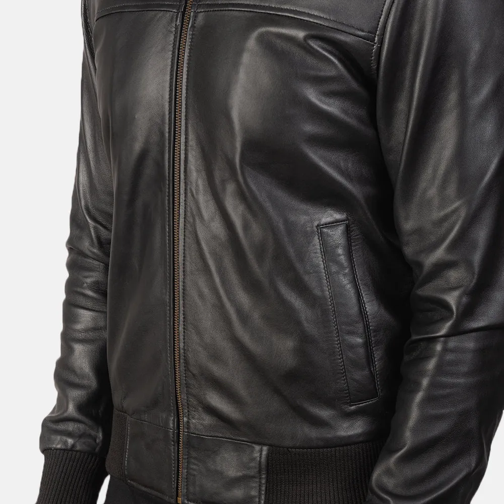Aura Leather Bomber Jacket
