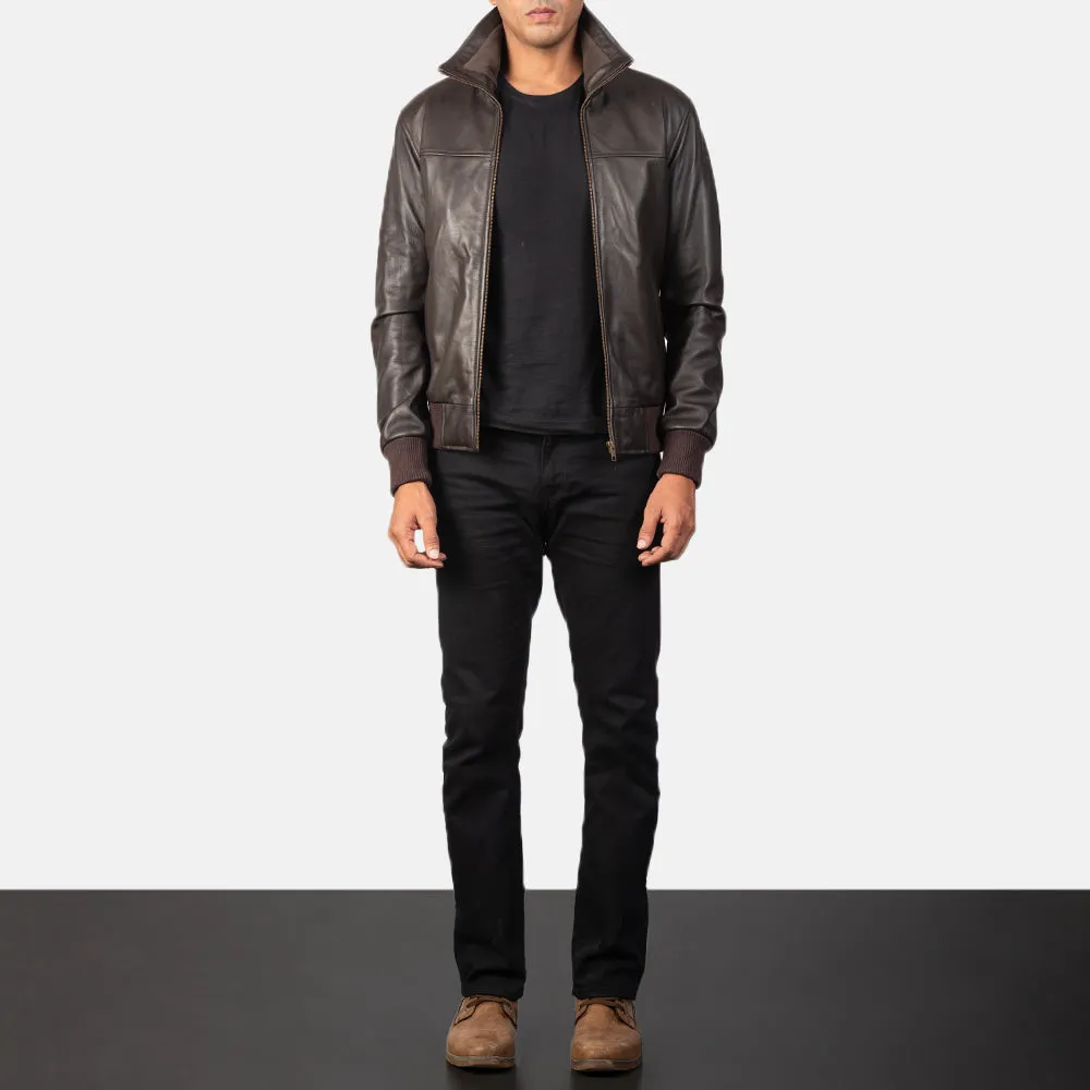Aura Leather Bomber Jacket