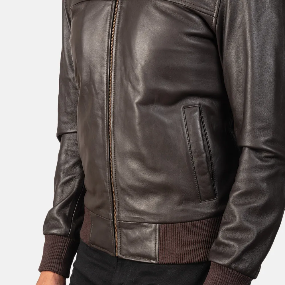 Aura Leather Bomber Jacket