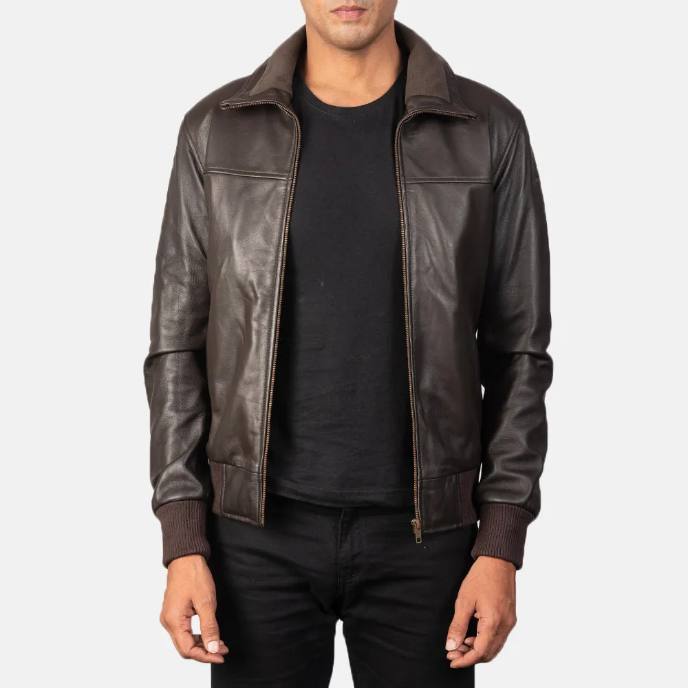 Aura Leather Bomber Jacket