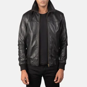 Aura Leather Bomber Jacket