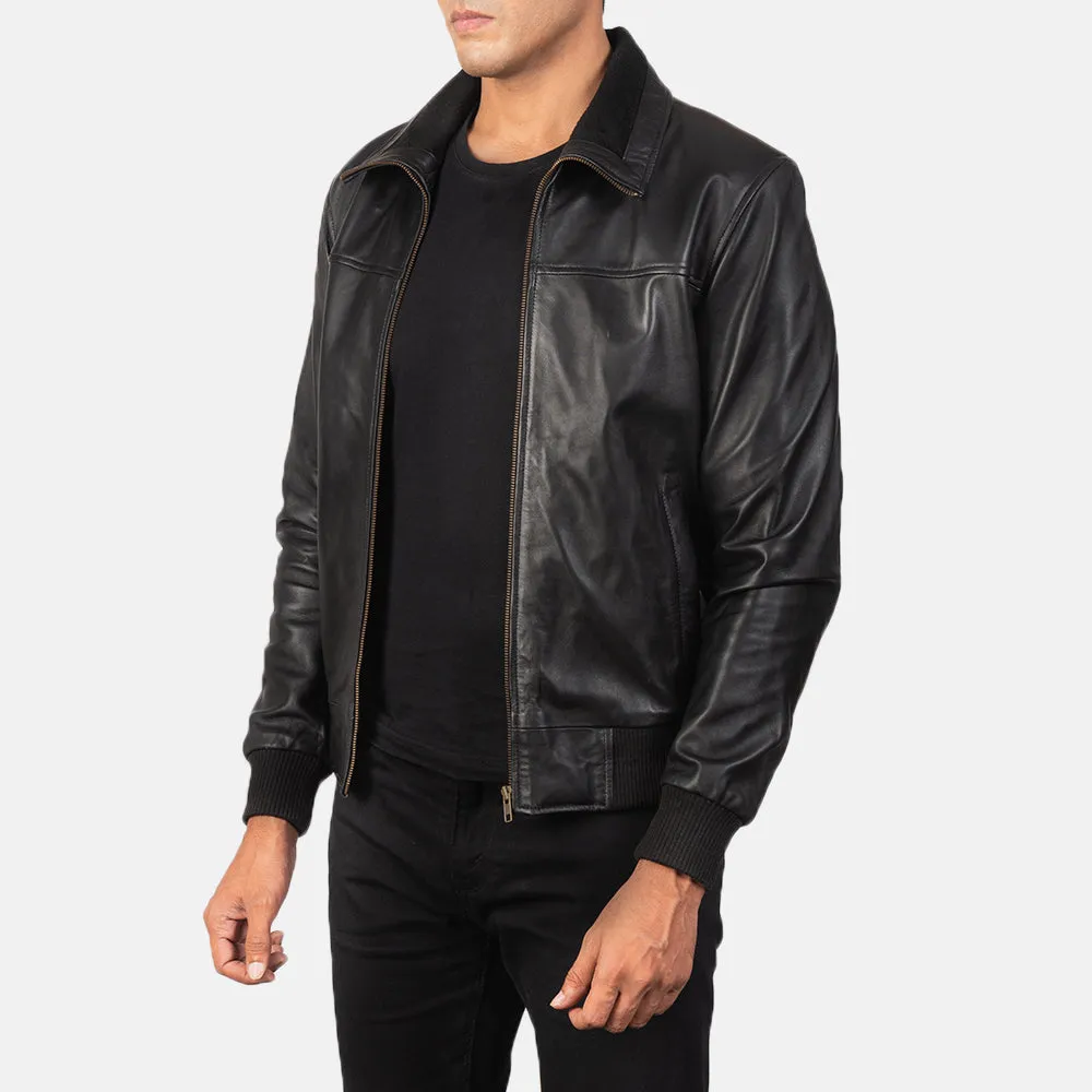 Aura Leather Bomber Jacket