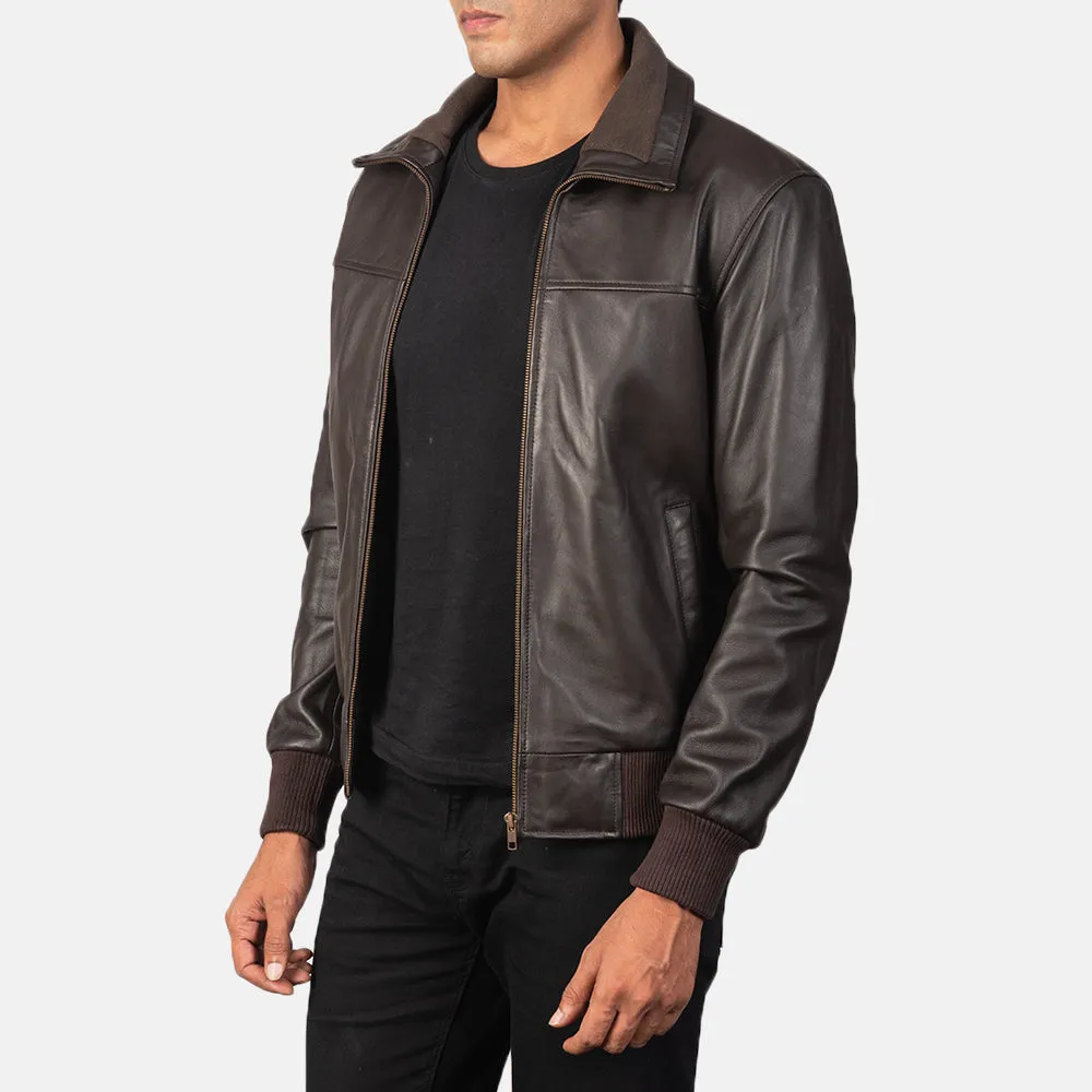 Aura Leather Bomber Jacket