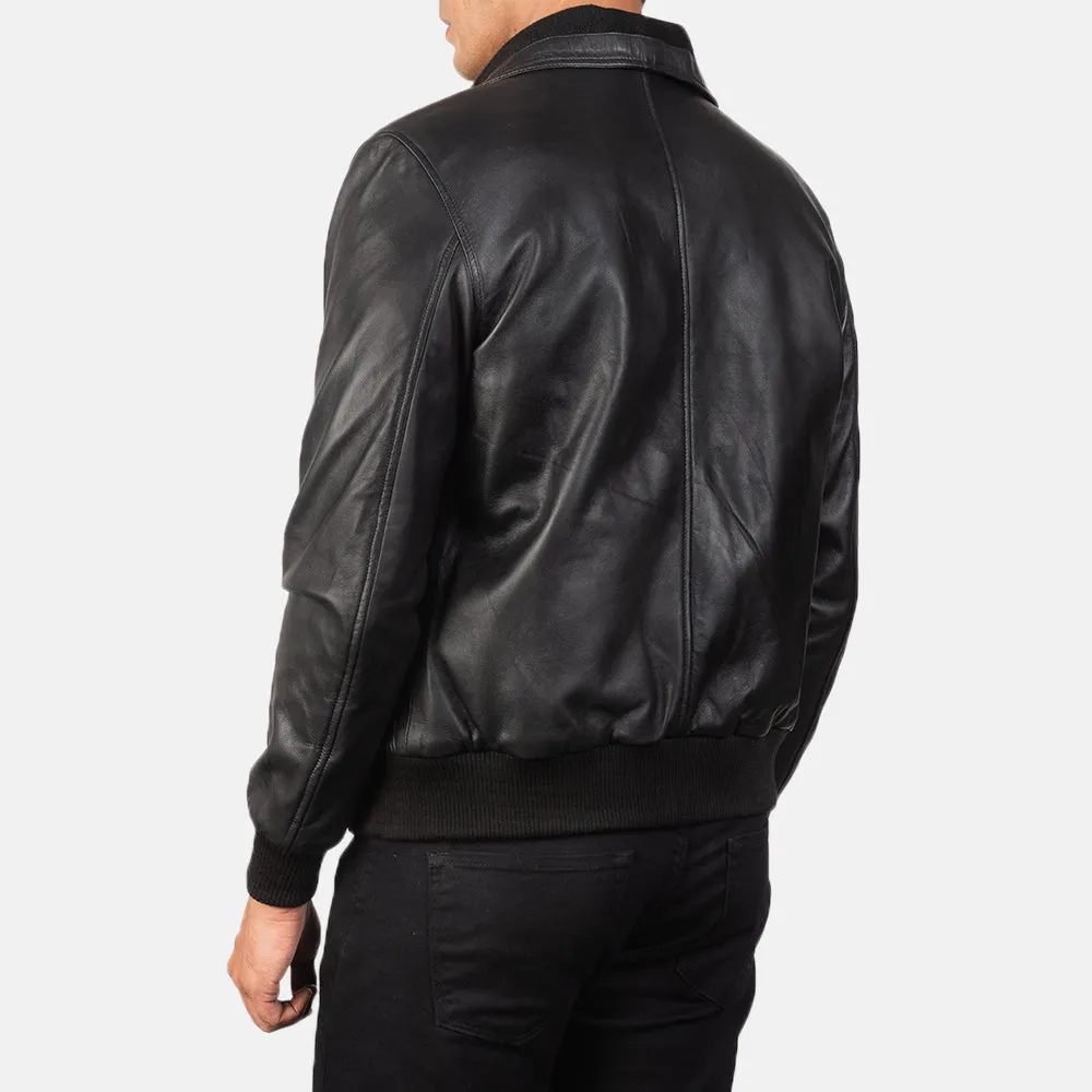 Aura Leather Bomber Jacket