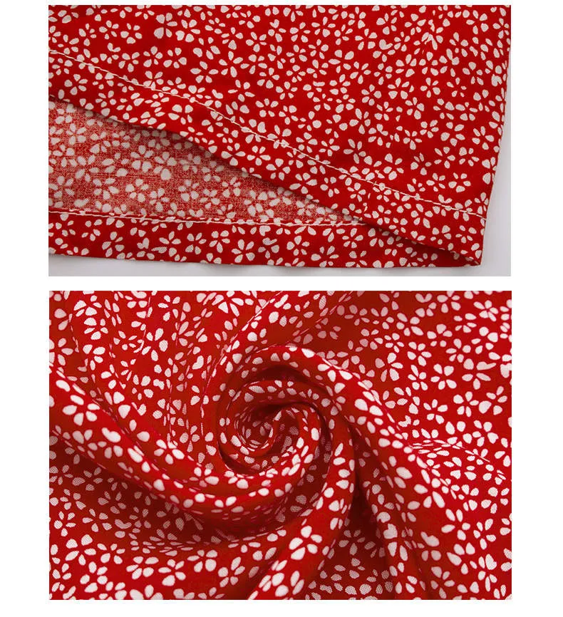 Autumn and Winter Floral Long-sleeved Dress Sexy V-neck
