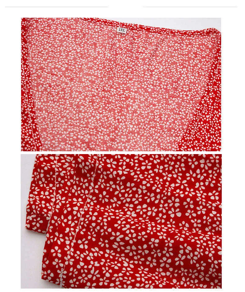 Autumn and Winter Floral Long-sleeved Dress Sexy V-neck