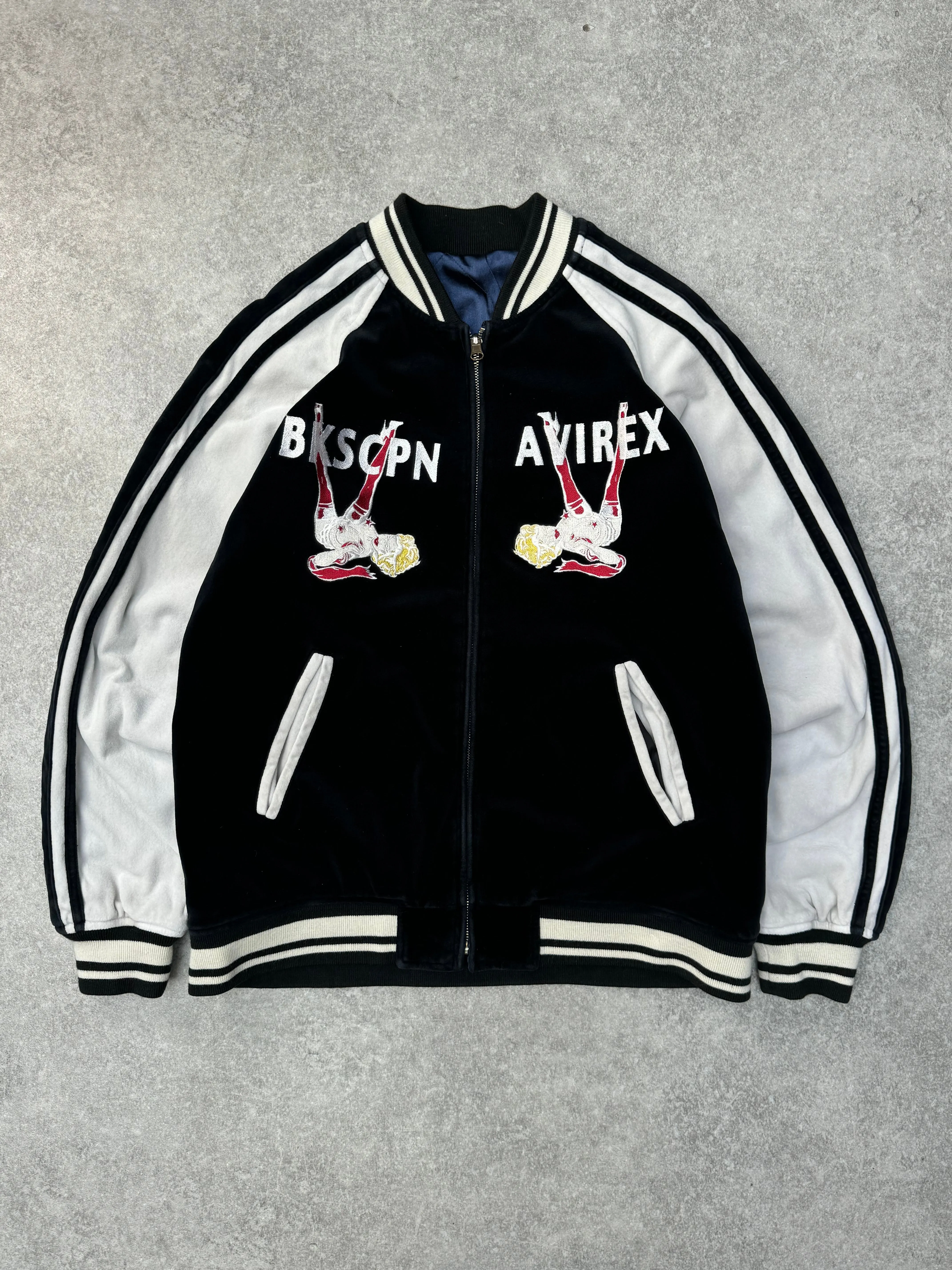 Avirex Savaged Souvenir Sukujan Velour Reversible Bomber Jacket
