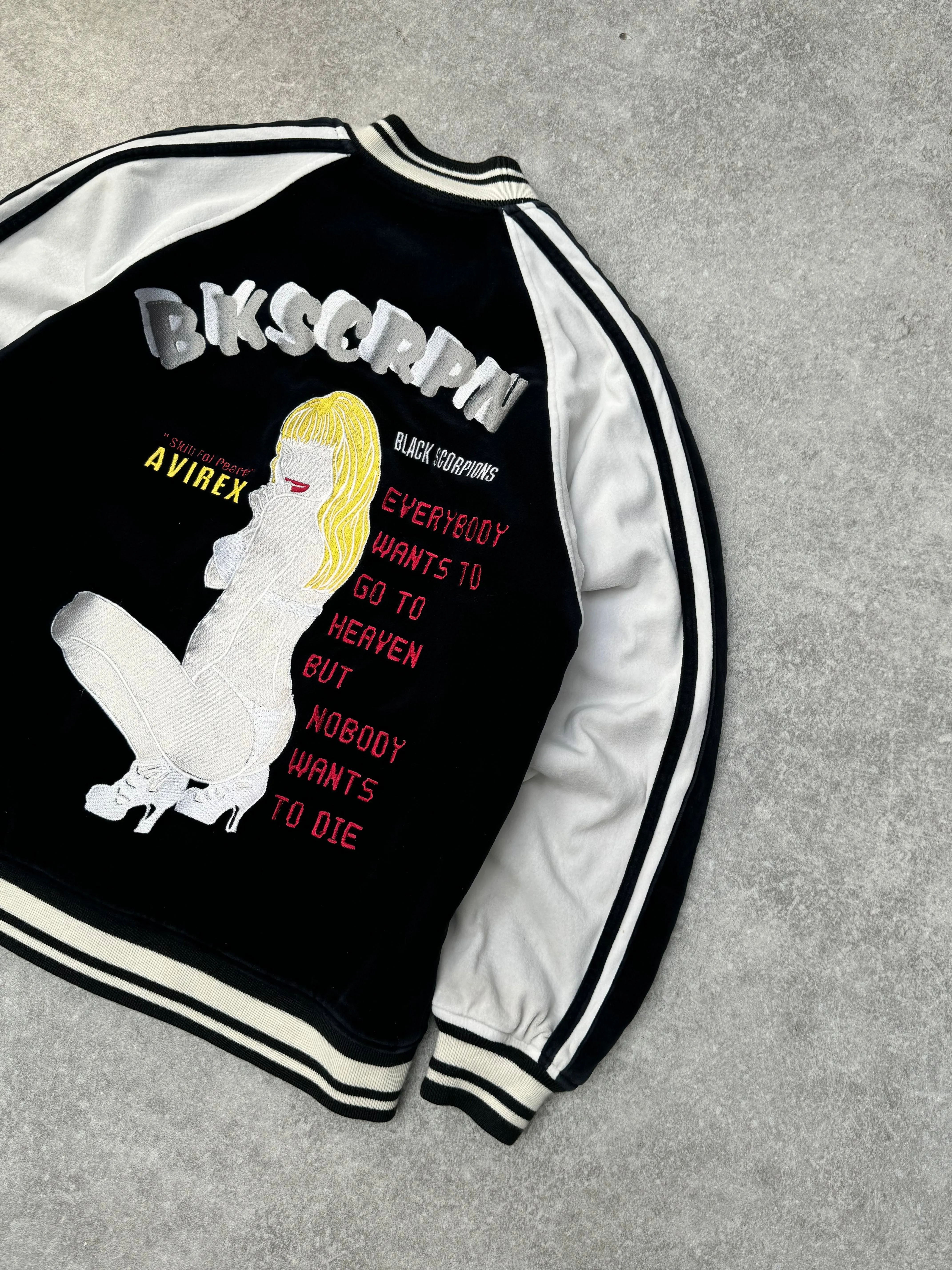 Avirex Savaged Souvenir Sukujan Velour Reversible Bomber Jacket