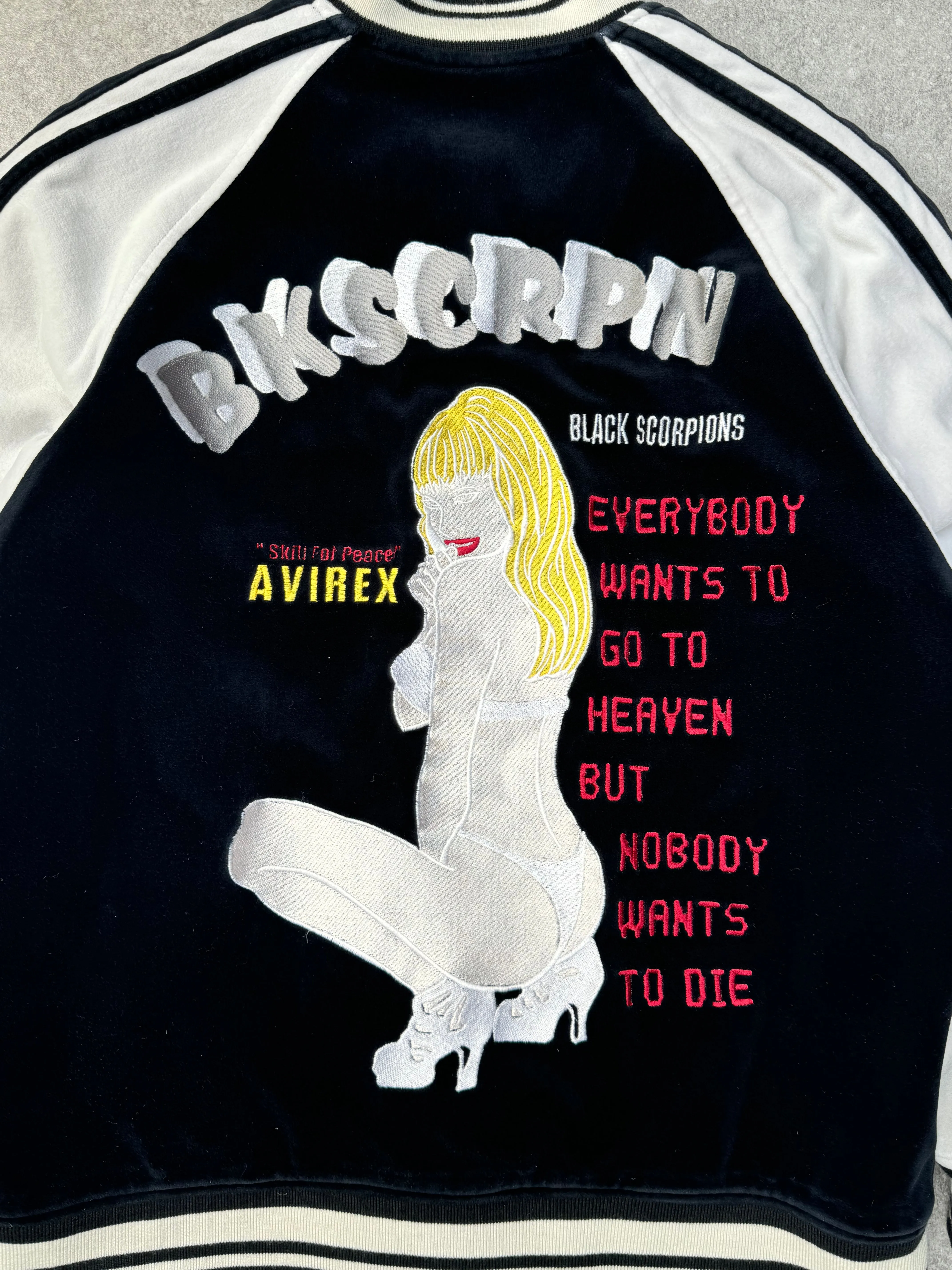 Avirex Savaged Souvenir Sukujan Velour Reversible Bomber Jacket