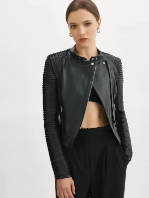 Azra Leather Jacket - Black