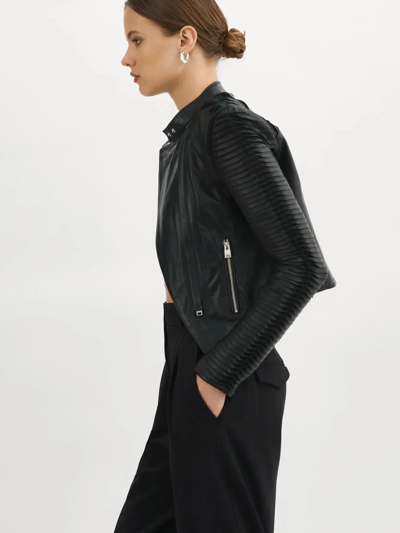 Azra Leather Jacket - Black