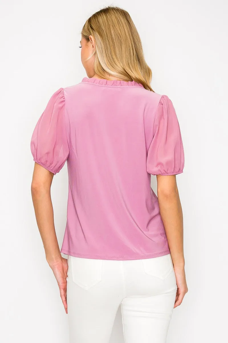 BABY RUFFLE NECK FULL BUTTON SHIRT
