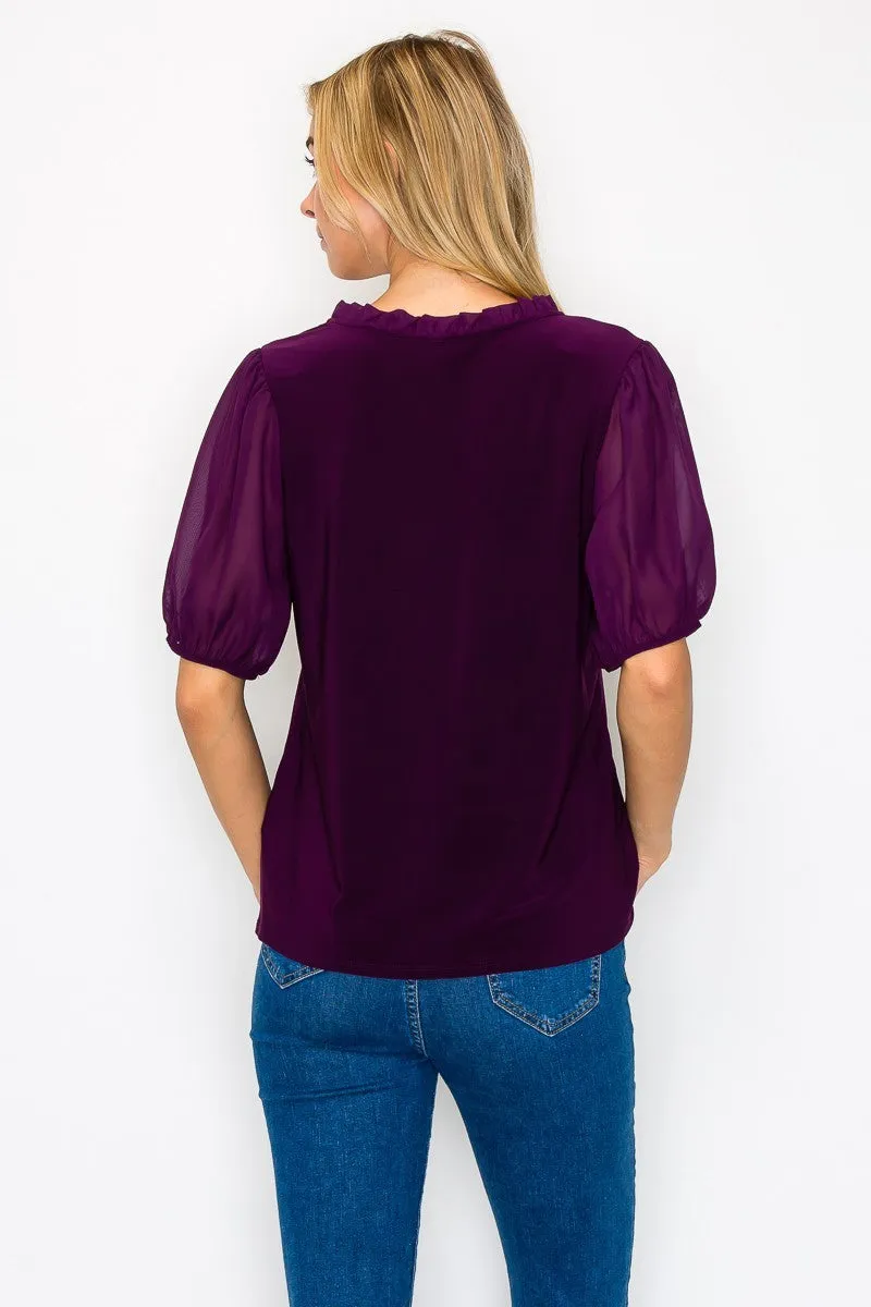 BABY RUFFLE NECK FULL BUTTON SHIRT