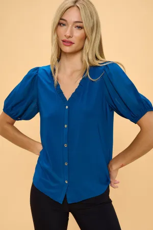 BABY RUFFLE NECK FULL BUTTON SHIRT