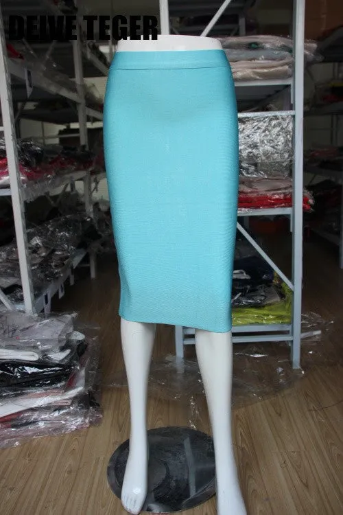 Bandage Skirt Women Knee-Length Skirts 10 Colors 60cm HL1186