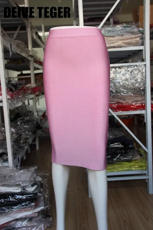 Bandage Skirt Women Knee-Length Skirts 10 Colors 60cm HL1186
