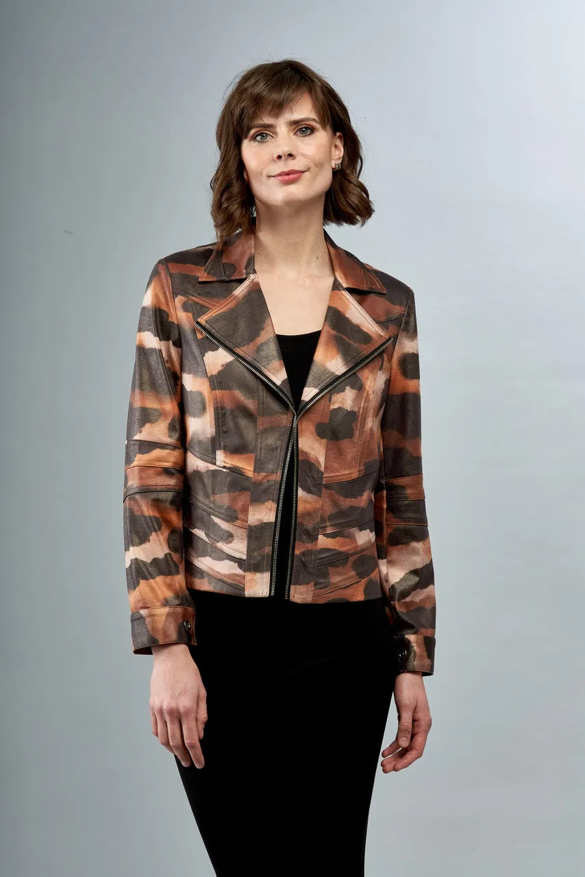 BCJ17A26MPRD Faux Vegan Leather Moto Jacket in Liquid Night Shades