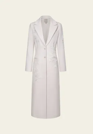 Bead-detail Maxi-length Wool Coat