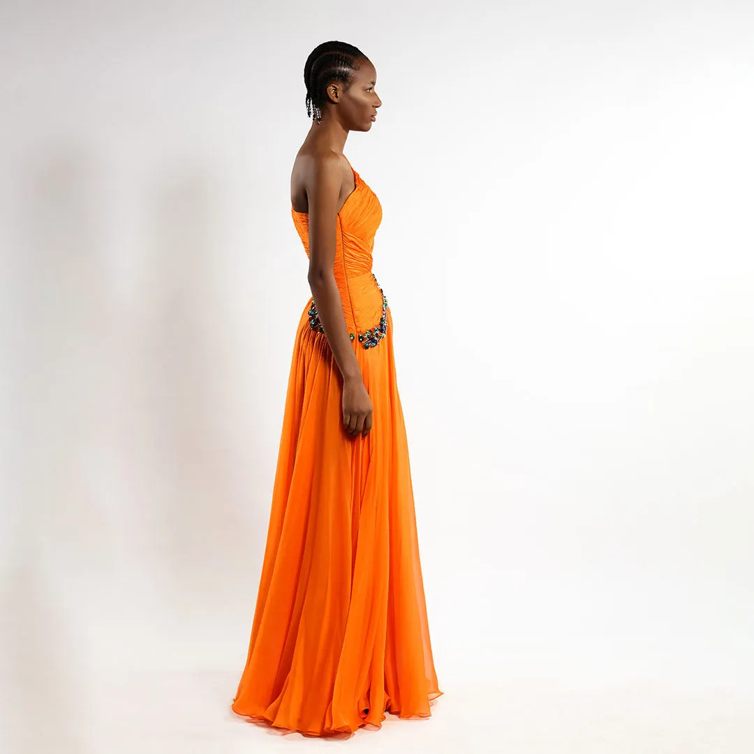 Beaded Elegance Cascade Dress