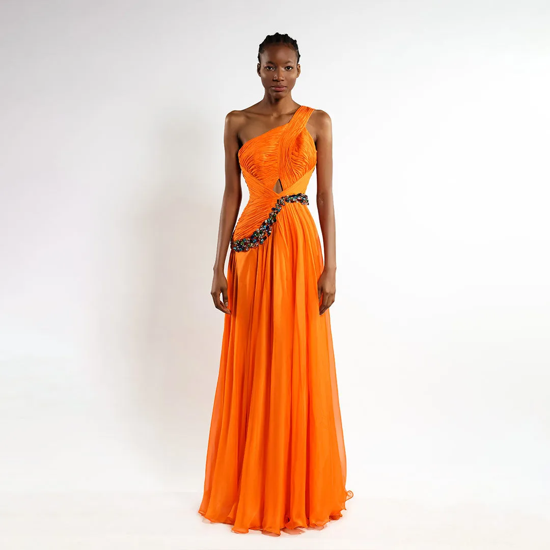Beaded Elegance Cascade Dress
