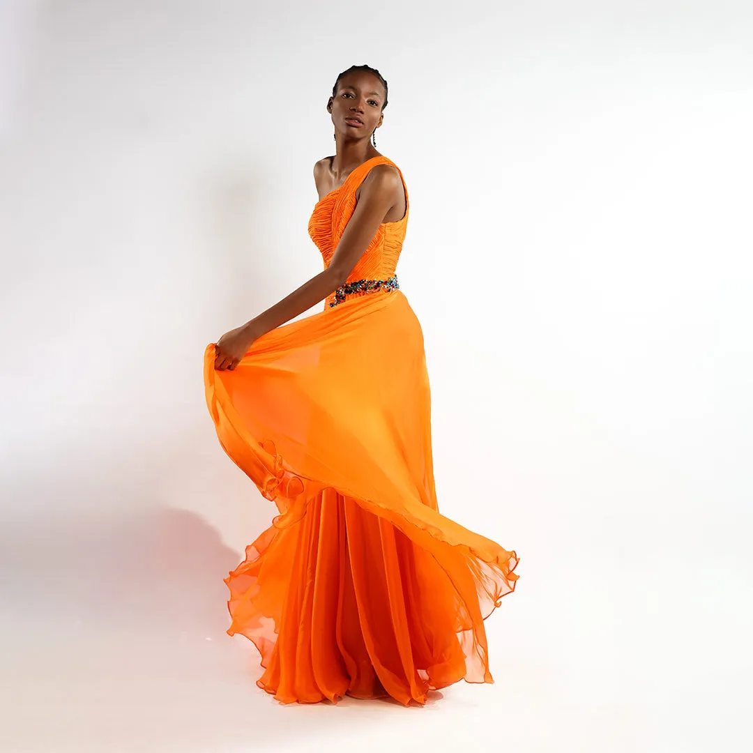 Beaded Elegance Cascade Dress