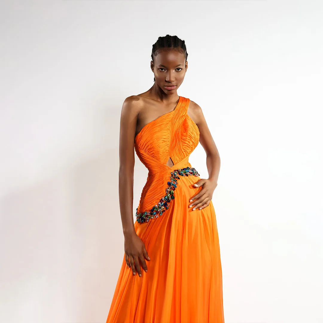 Beaded Elegance Cascade Dress