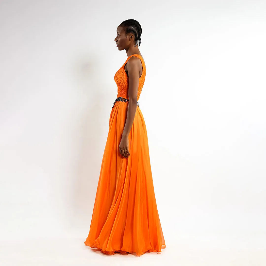 Beaded Elegance Cascade Dress