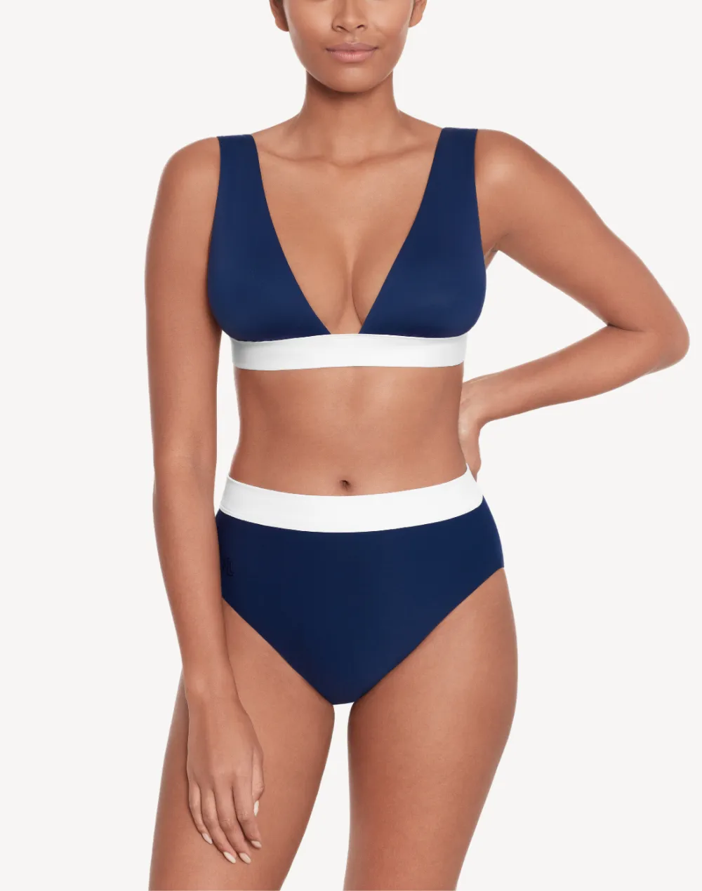 Bel Air Banded Modern V Neck Bikini Top