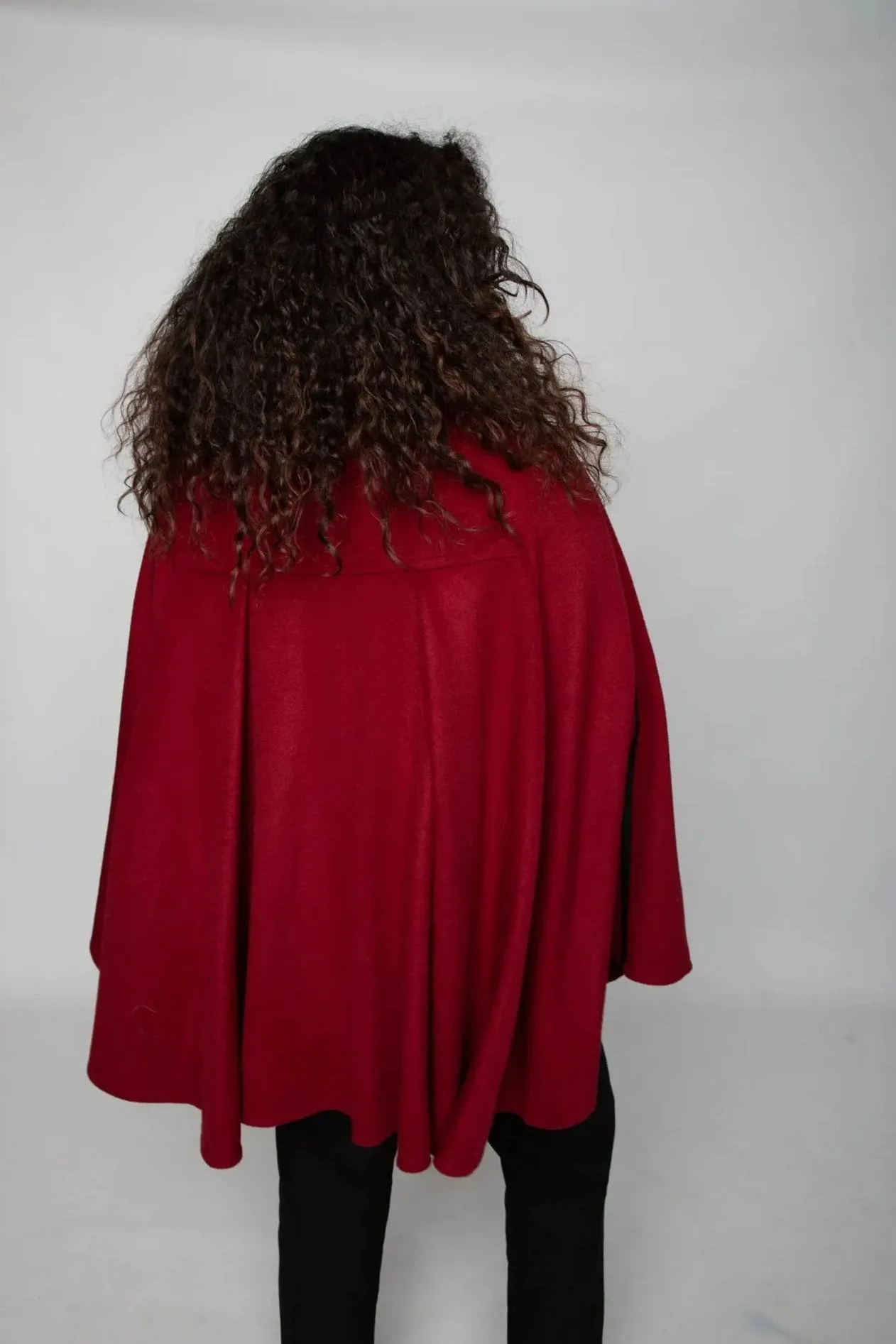 Berry Wool/Cashmere Cape Style Jacket