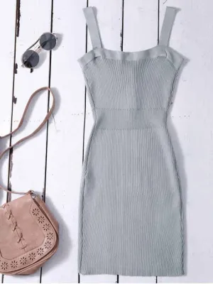 BerryBetty - Fashion Wide Strap Bodycon Sweater Dress