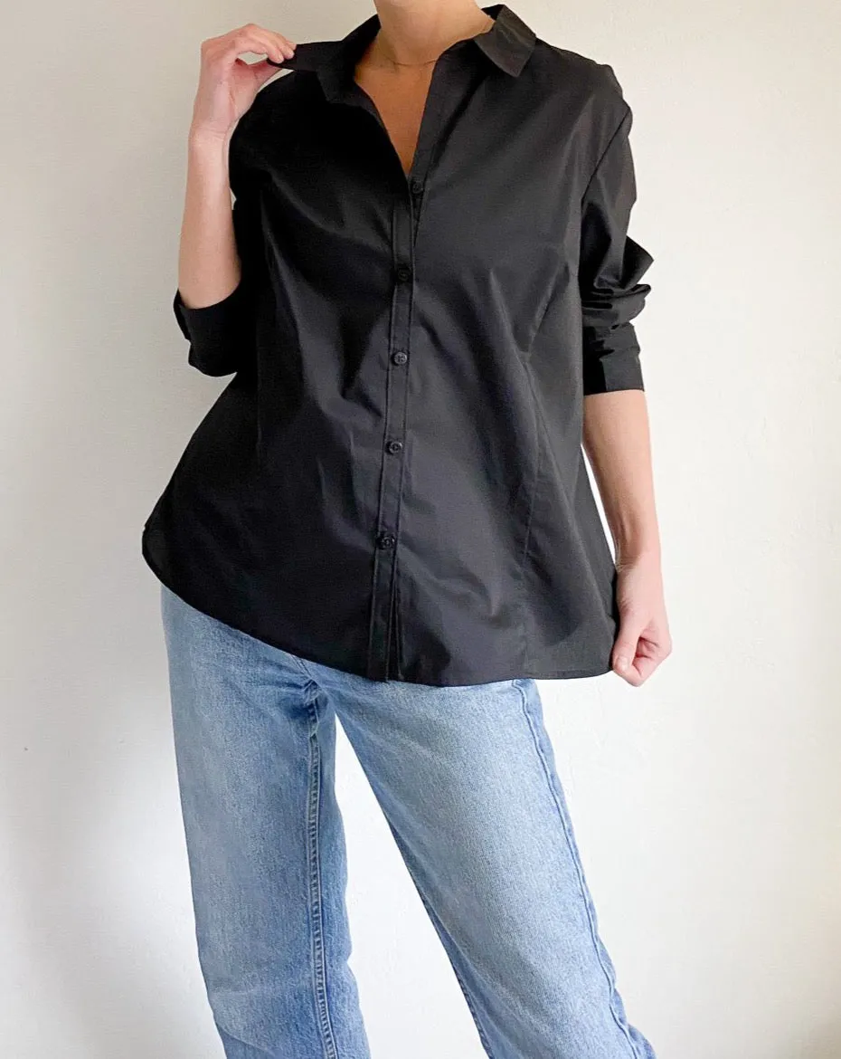 Black Button Collar Shirt