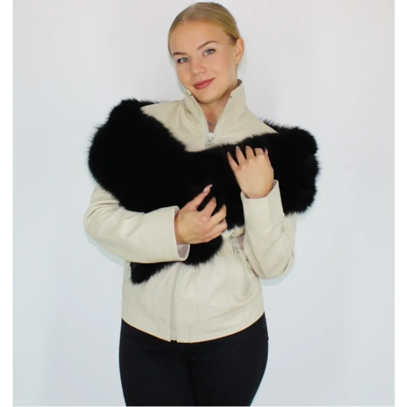 Black colored fox stole/scarf