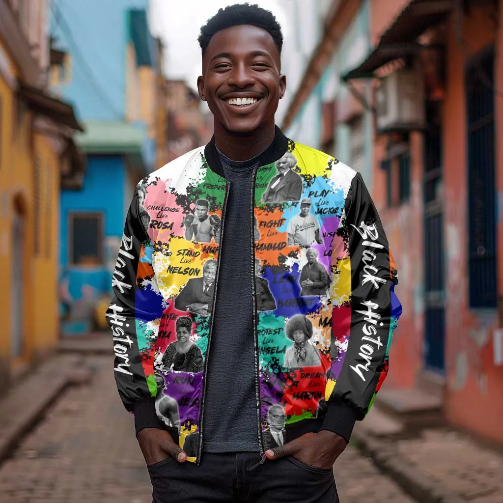 Black History Month African American Bomber Jacket Paint Splashes DT02
