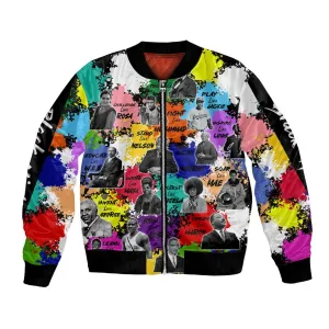 Black History Month African American Bomber Jacket Paint Splashes DT02