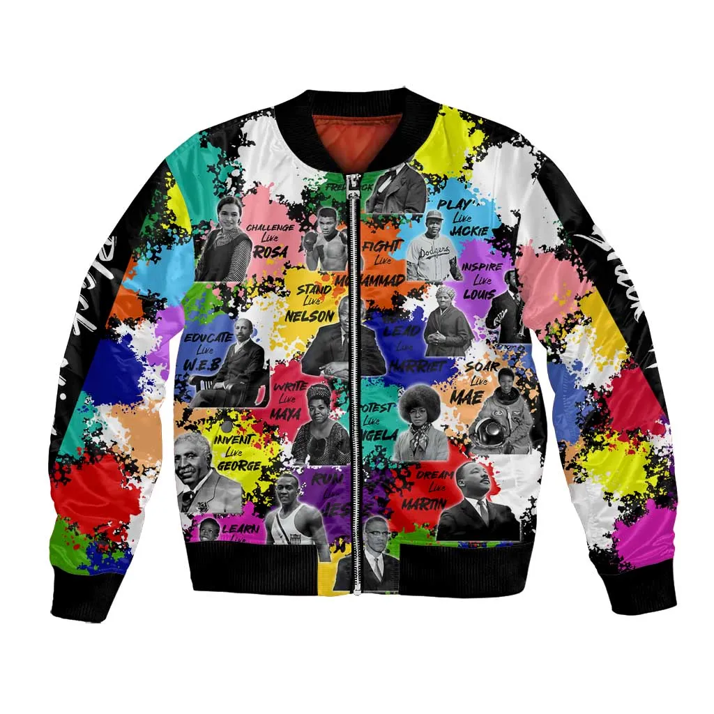 Black History Month African American Bomber Jacket Paint Splashes DT02