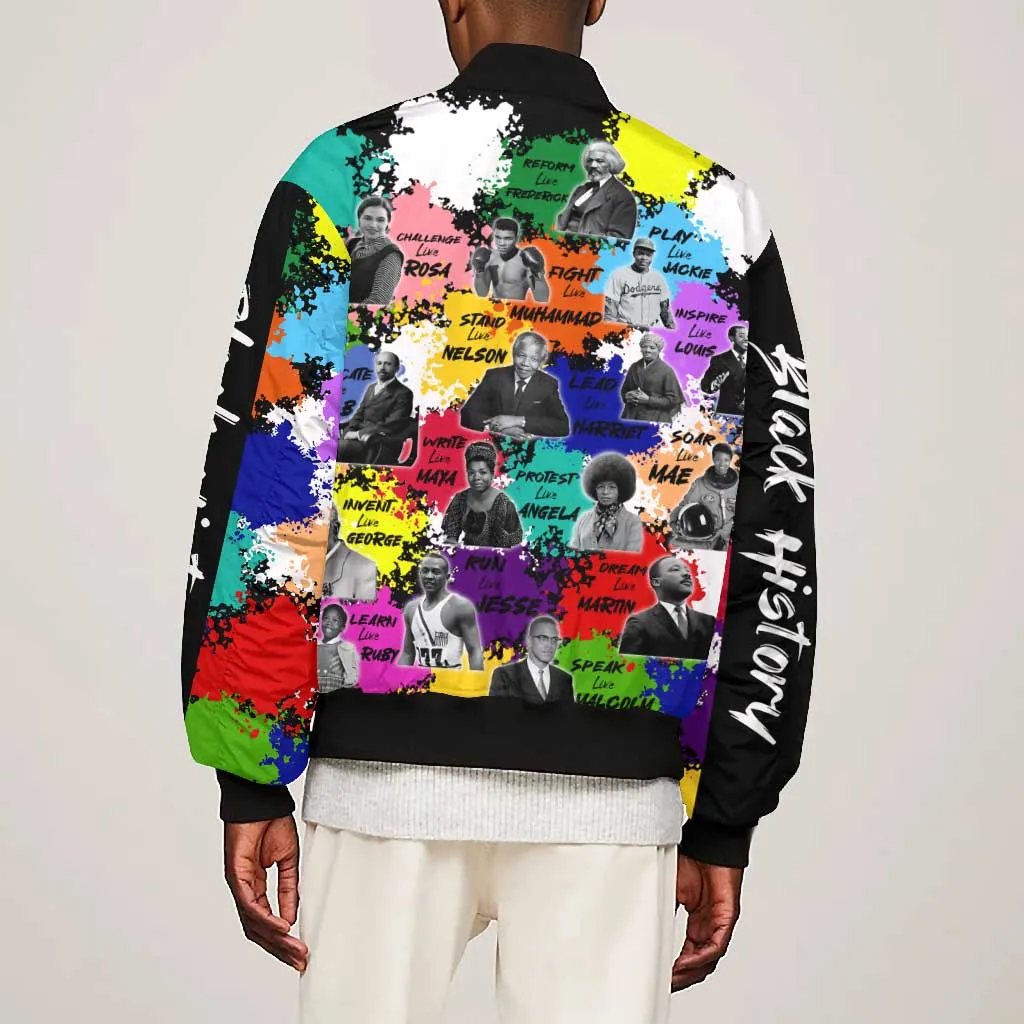 Black History Month African American Bomber Jacket Paint Splashes DT02