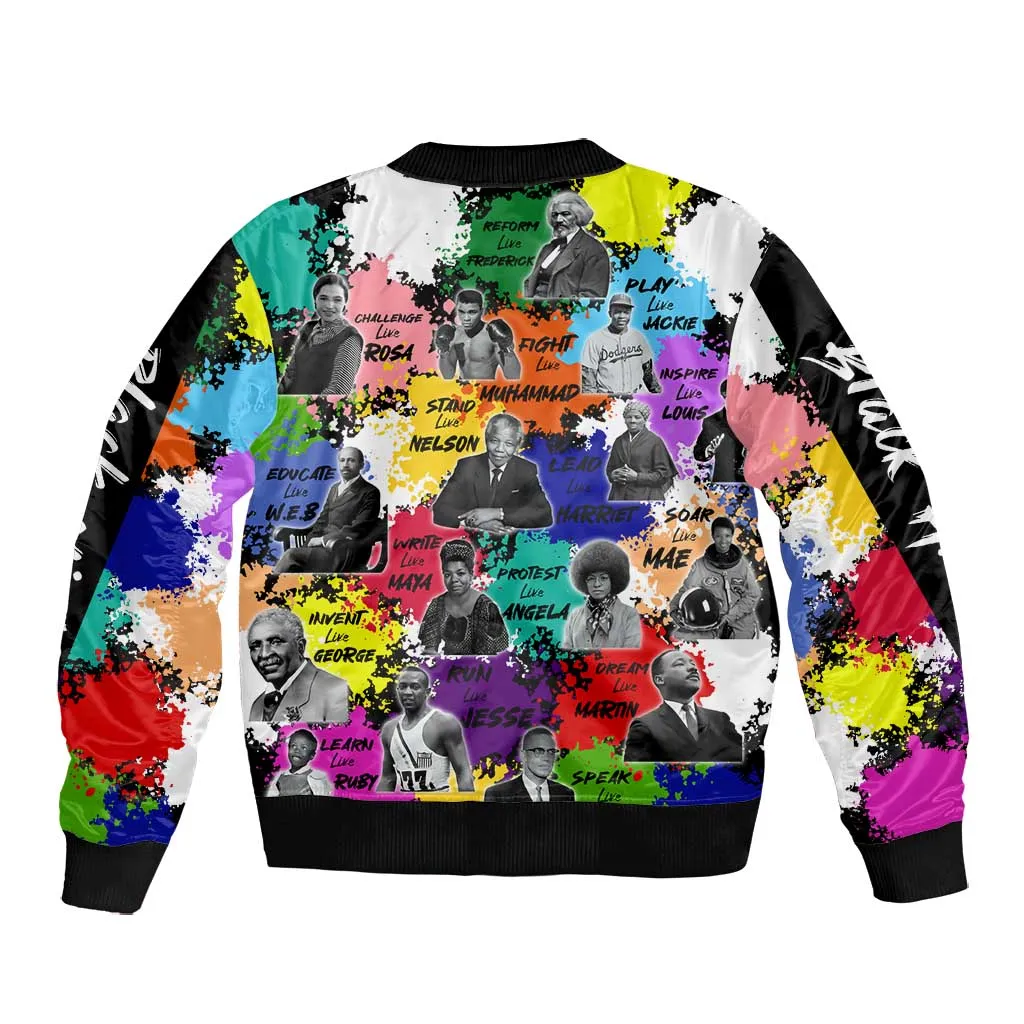 Black History Month African American Bomber Jacket Paint Splashes DT02