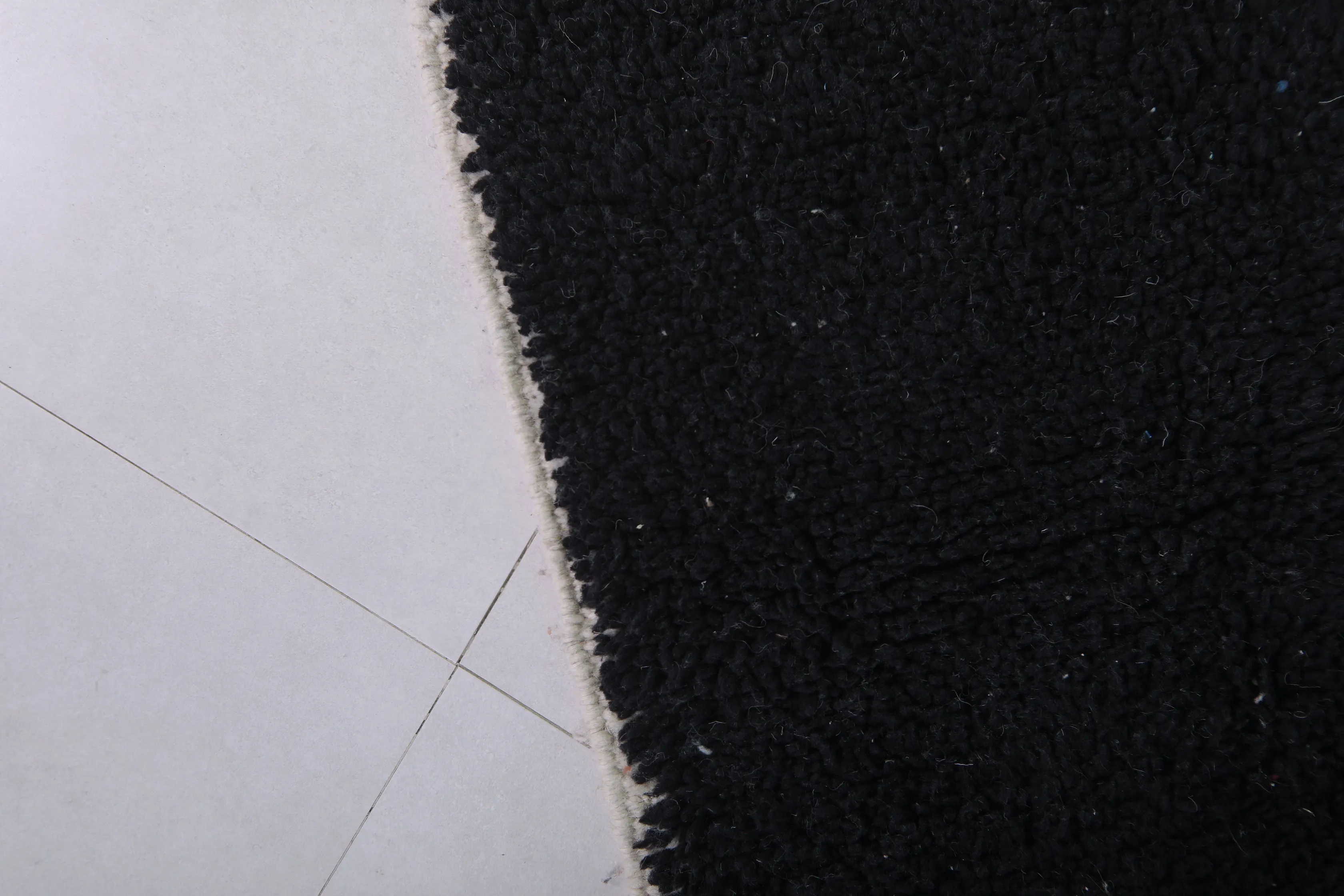 Black Moroccan Rug - 2 x 3 Feet | Handmade Wool Accent Rug