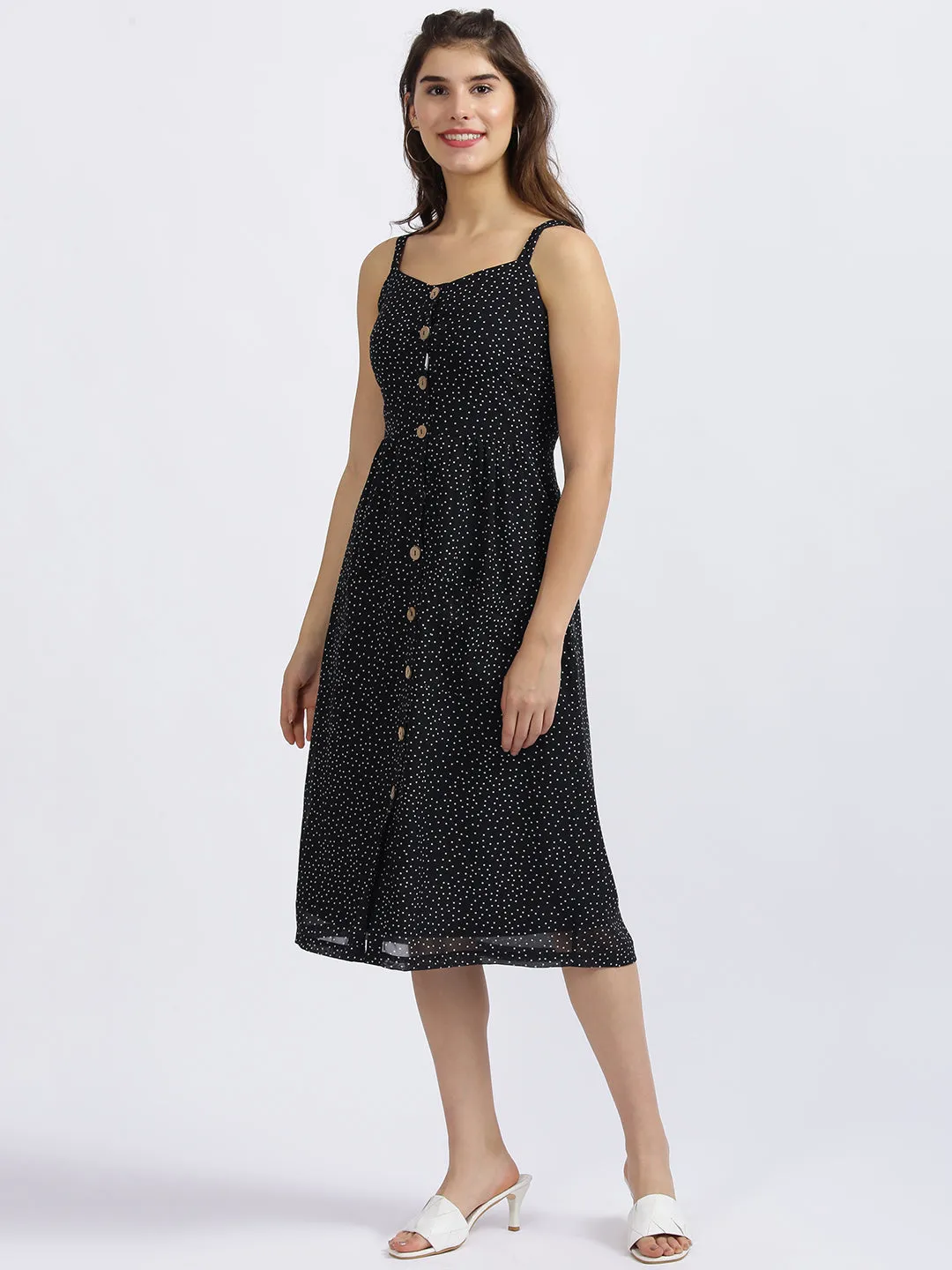 Black Printed Sheath Dress