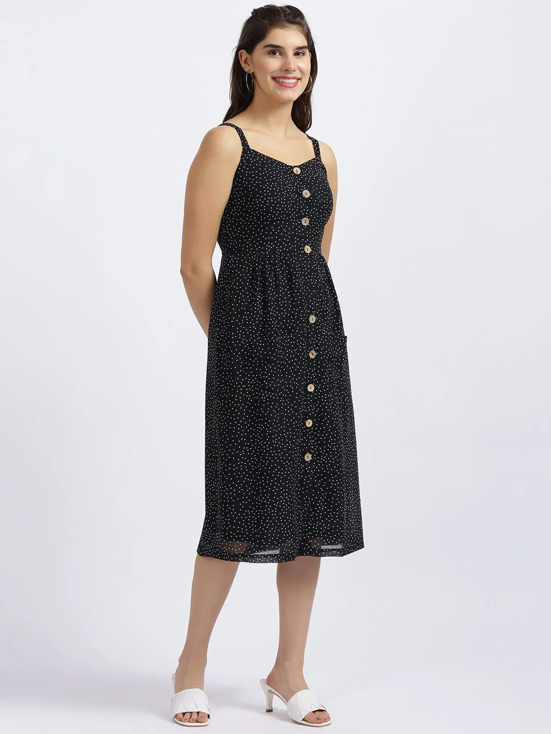 Black Printed Sheath Dress