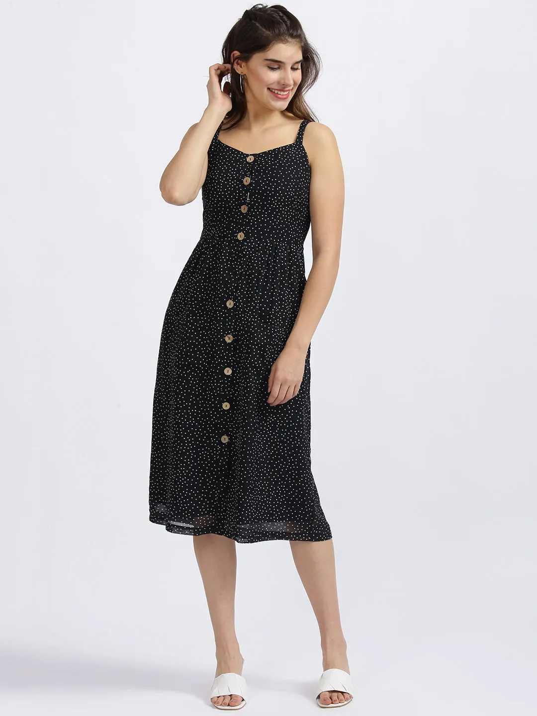 Black Printed Sheath Dress
