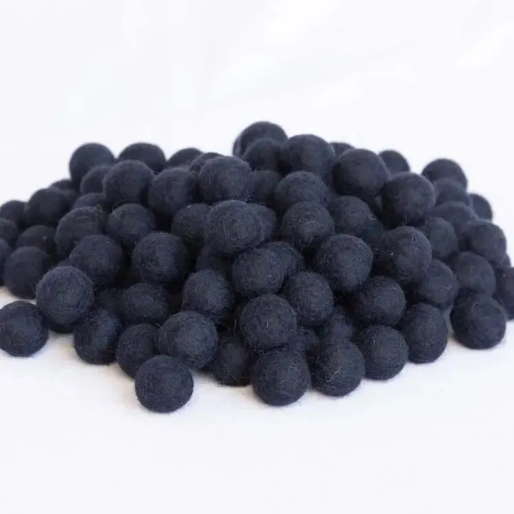 Black Wool Felt Balls – 2.5 cm Craft Supplies - 200 pcs