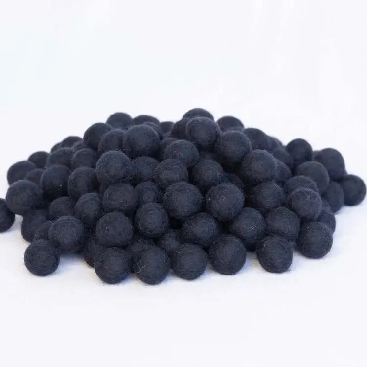 Black Wool Felt Balls – 2.5 cm Craft Supplies - 200 pcs