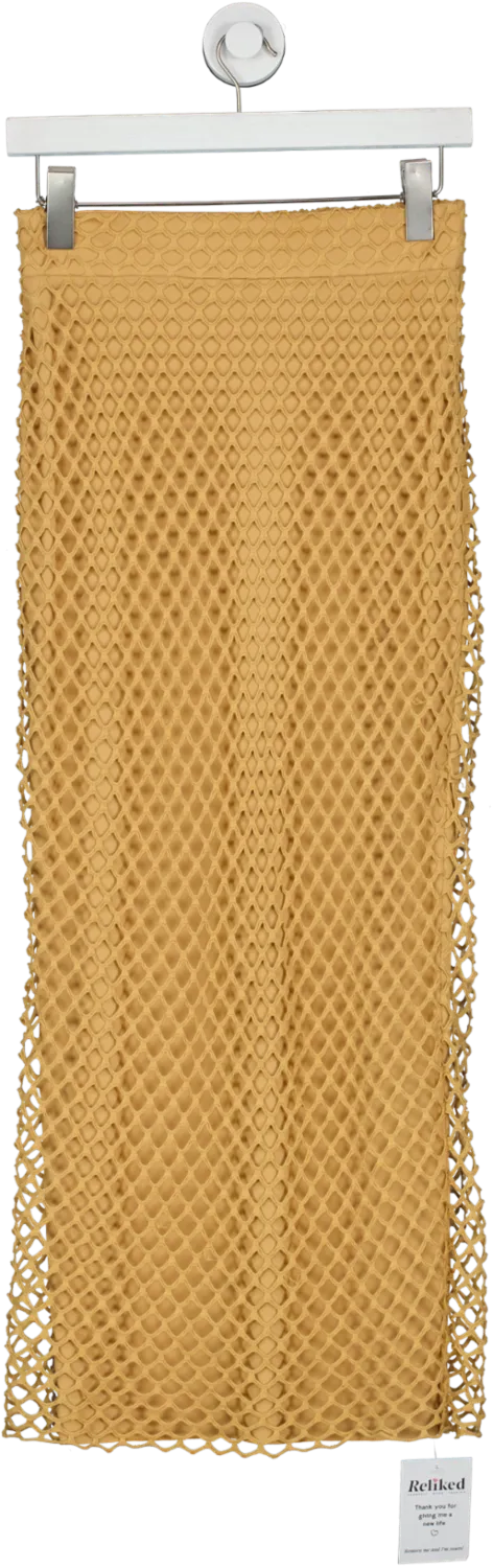 Bogdar Brown Double Layer Net Midi Skirt UK 8