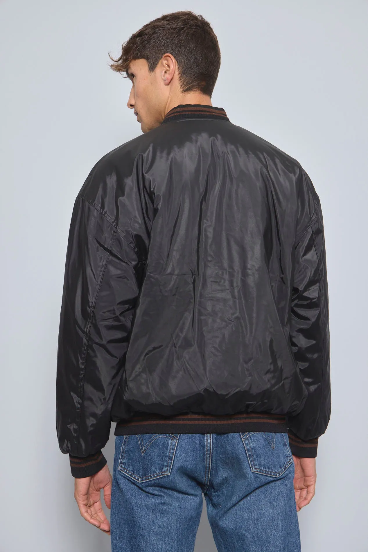 Bomber Negro jon lauren Talla Xl