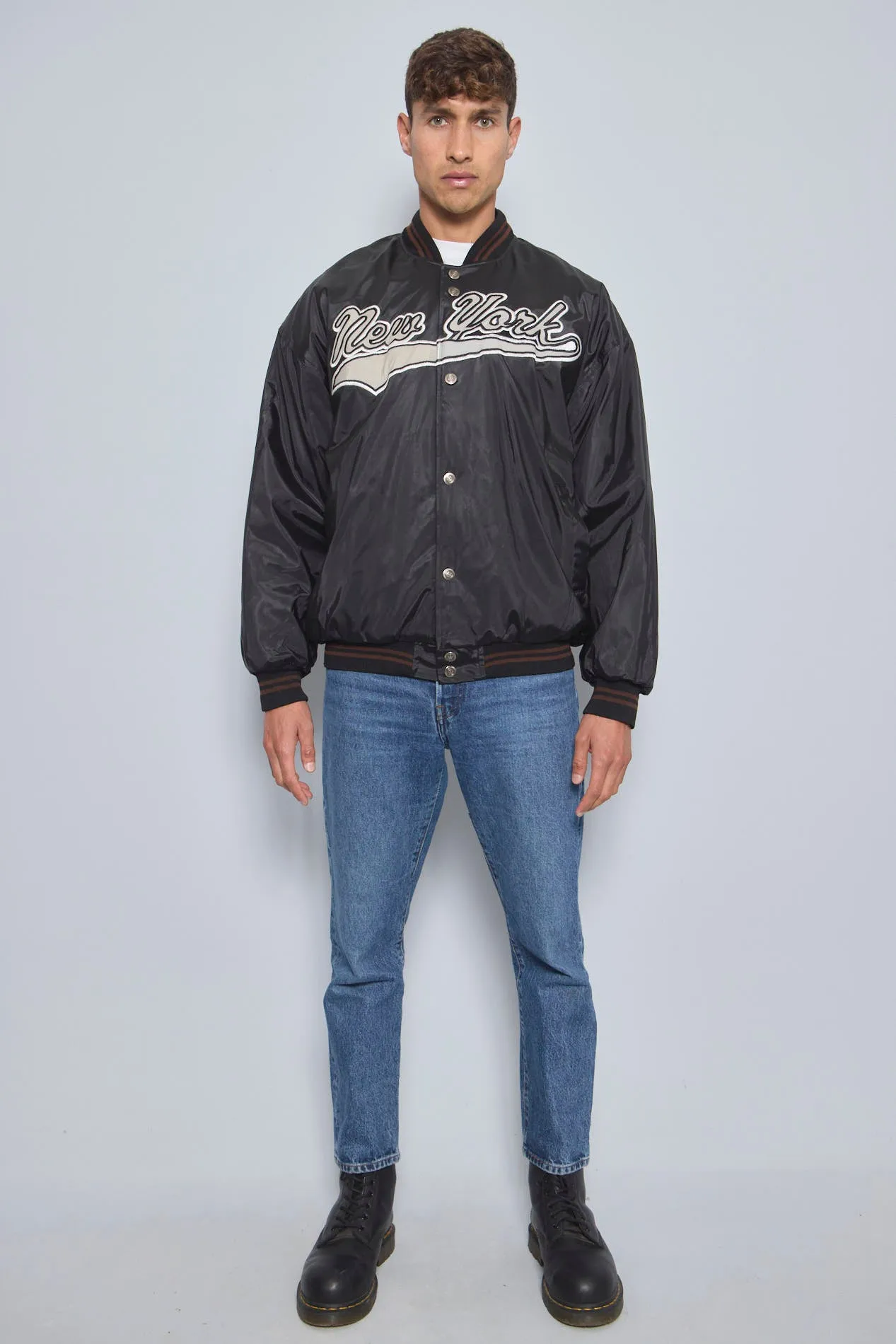 Bomber Negro jon lauren Talla Xl