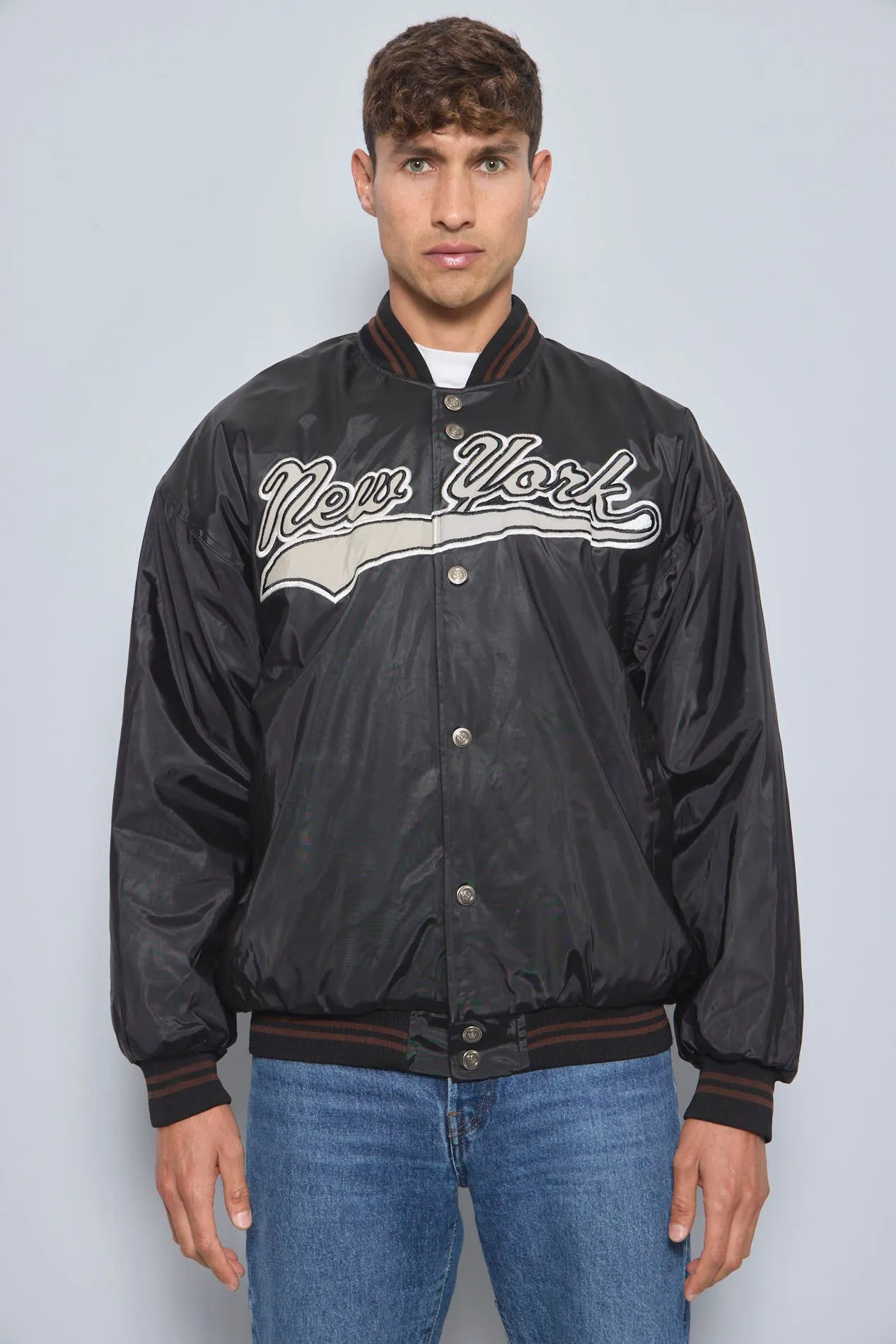 Bomber Negro jon lauren Talla Xl