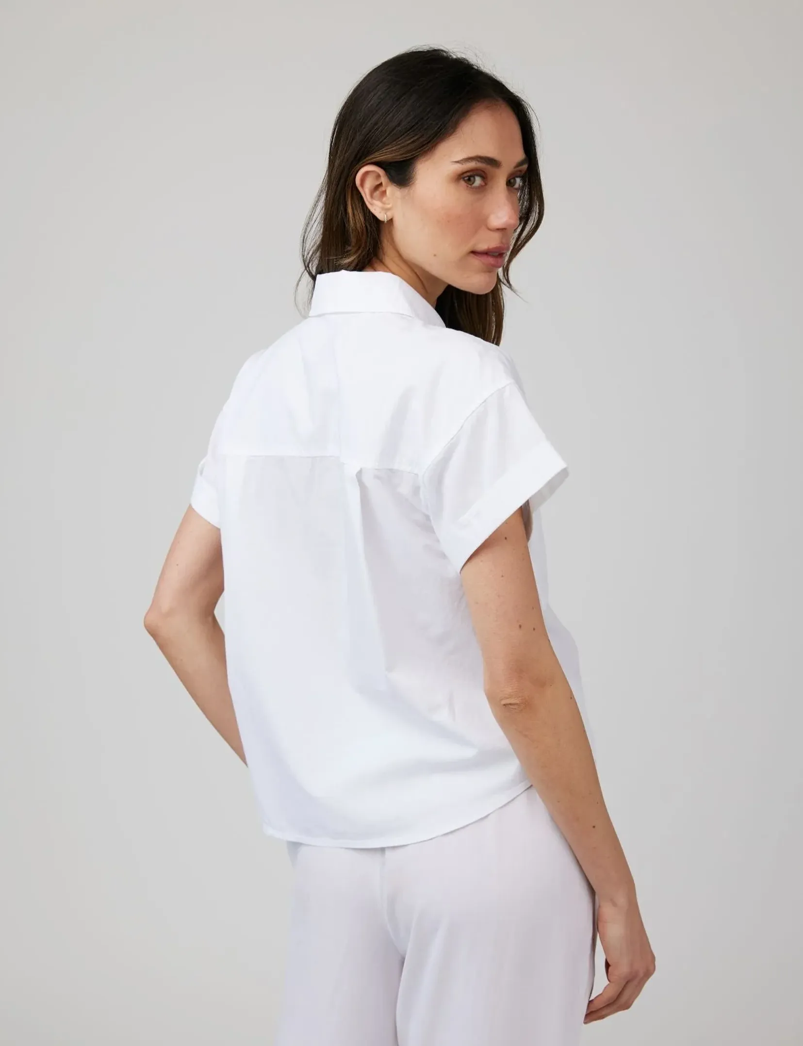 Boxy Two Pocket Shirt, White