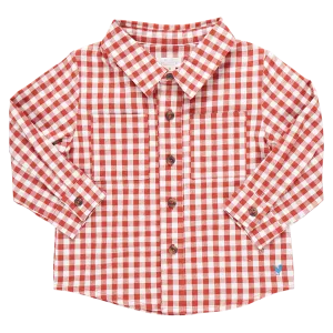 Boys Jack Shirt - Pony Gingham ||  Pink Chicken