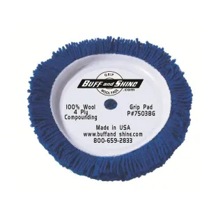 BS-7503BG Blue Wool Hook & Loop Compounding Pad